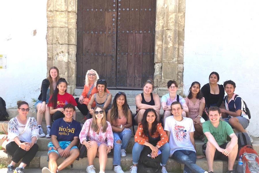 The group takes a break from exploring the architecture of medieval Andalusia, which was ruled from Granada by the Islamic emirate of the...